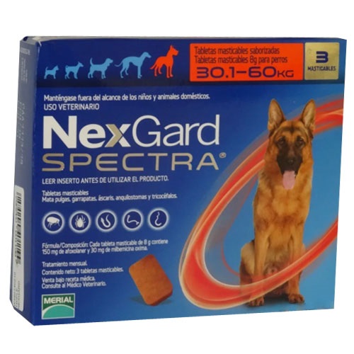 Nexgard Spectra x 3 Tabletas 30,1 a 60 Kg