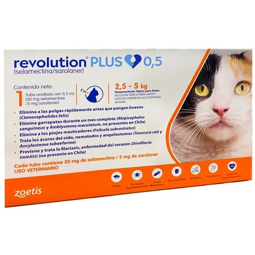 Revolution Plus 0,5 gatos de 2,5 a 5 Kg